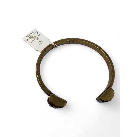 NWT Lia Sophia Kiam Family Matte Gold Cuff Bracelet Pillar - Picture 4 of 6